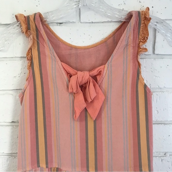 Matilda Jane Orange Creamsicle Dress Size 10 Rayon Tiered Ruffle Bow - Picture 6 of 10